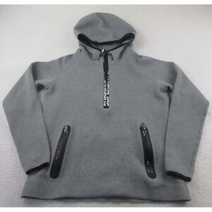 Superdry Hoodie Womens Sz XL Sport Gym Tech Full Zip Sweatshirt Black Grey *READ